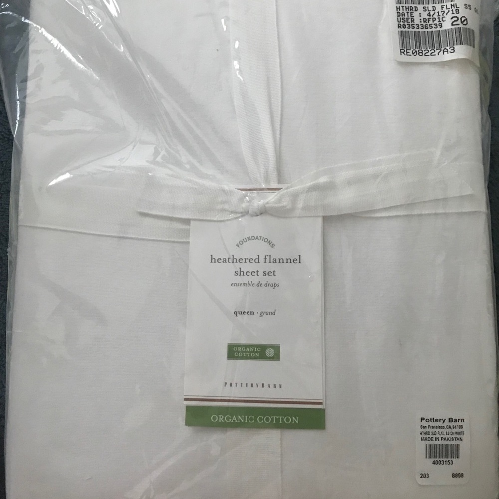 Potterybarn Heathered Flannel Sheet Set